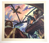 1940's Vintage WWII WW2 signed Philip Ronfor Illustrator Aviation Print