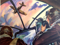 1940's Vintage WWII WW2 signed Philip Ronfor Illustrator Aviation Print