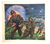 1940's Vintage WWII WW2 Philip Ronfor Illustrator Paratroopers Print