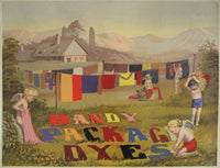 1910 Antique American 'Handy Package Dyes' Vintage Clothing Poster