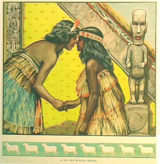 1930's Maori New Zealand Vintage British Children's Poster