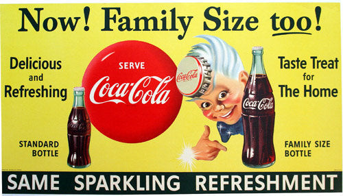 1955 Large Coca Cola Kid Advertising Figure Poster Sign