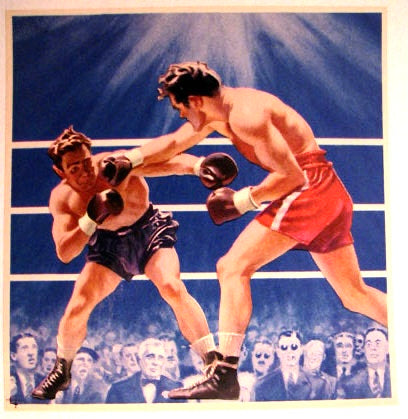 1940's Gus Lesnevich & Freddie Mills Vintage Boxing Poster Print