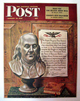 1946 John Atherton Illustrator Ben Franklin Saturday Eve Post Poster