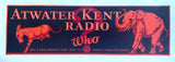 1920's Atwater Kent Radio Advertising Vintage Political Poster Sign
