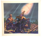 1940's Vintage WWII Philip Ronfor Field Artillery Canon Gun Print