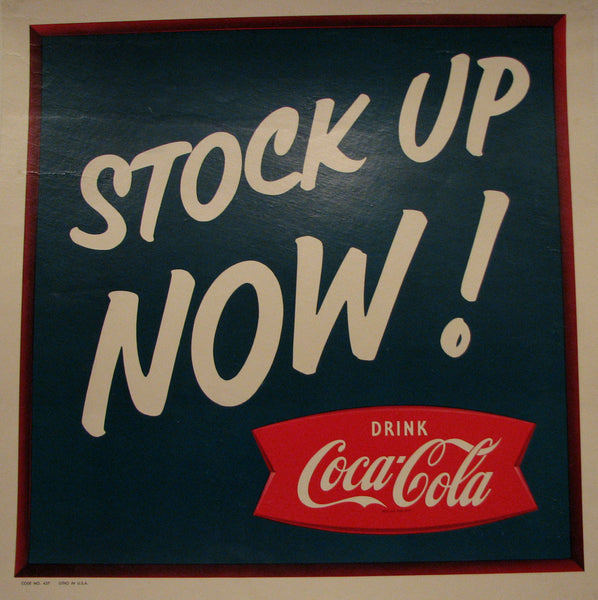 1950's Coca Cola or Coke Vintage Grocery Store / Diner Advertising Poster