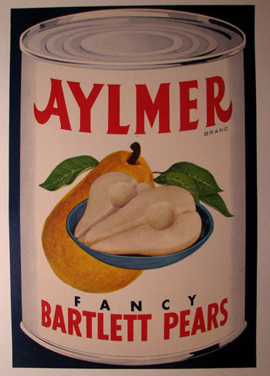 1940's Aylmer Art Deco Pears Original Vintage Food Fruit Poster