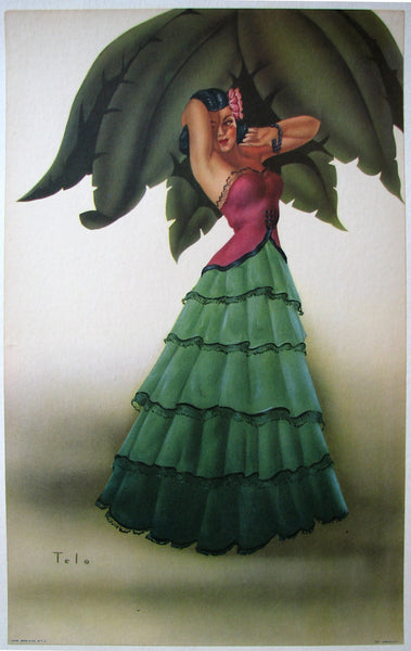 1940's Tango Dancer by Telo Vintage Fashion Poster Print