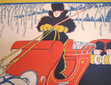 1890's Sunday Press Vintage Literary Antique Sleighing Sled Poster