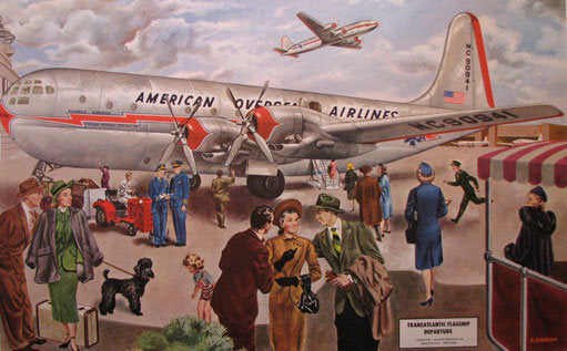1948 Vintage American Airlines AOA Aviation Travel Poster