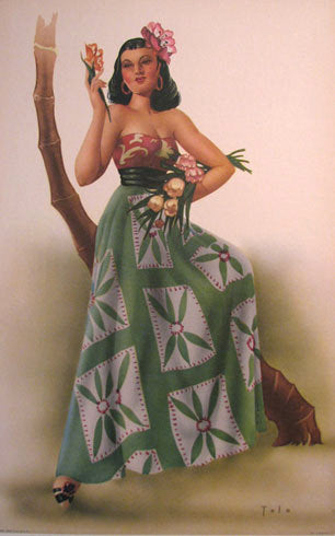 1940's Latin Dancer Girl by Telo Vintage Fashion Poster Print