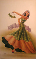 1940's Tango Dancer Girl by Telo Vintage Fashion Poster Print