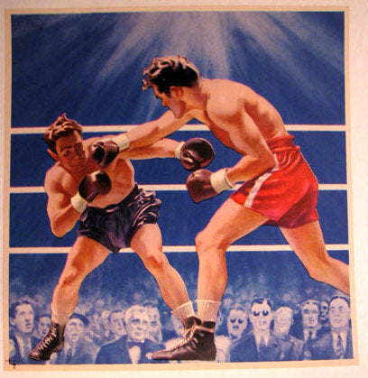 1940's Gus Lesnevich & Freddie Mills Vintage Boxing Poster Print Small