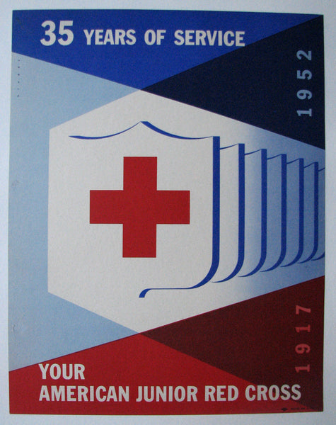 1952 Original Joseph Binder Jr. Red Cross Vintage Poster