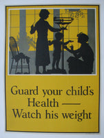 1920's 'Guard Your Children's Weight' Dairy Advertising Poster