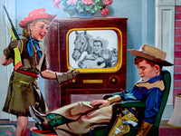 1950's Cowboy, Cowgirl & Dog Old Television TV Show Children's Poster