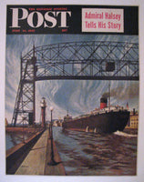 1947 John Atherton Barge Duluth, Minnesota Saturday Eve Post Poster