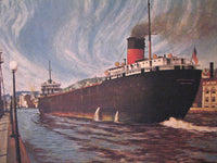 1947 John Atherton Barge Duluth, Minnesota Saturday Eve Post Poster