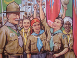1930's British Baden Powell Boy Scout Jamboree Children's Poster