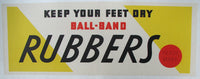 1950's Ball Band Art Deco Big Red Dot Shoe Rubbers Poster Sign