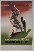 1943 Abram Games WW2 "Blood Donors" British Vintage Poster Large