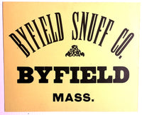 1920's Byfield Snuff Co. Massachusetts General Store Tobacco Poster