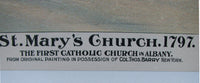 1890's St. Mary's Church Albany NY Donaldson Litho Vintage Poster