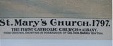 1890's St. Mary's Church Albany NY Donaldson Litho Vintage Poster
