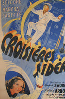 1942 WW2 Vintage French Sci Fi Movie Poster: Sideral Cruises
