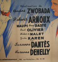 1942 WW2 Vintage French Sci Fi Movie Poster: Sideral Cruises
