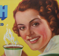 1930's Dari Rich Hot Cocoa Chocolate Vintage Milk Advertising Poster