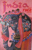 1950's David Klein Artist, India TWA Airlines Elephant Travel Poster