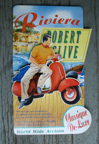 1950's Robert Clive Scooter or Moped Diecut Standup Advertising Sign