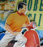1950's Robert Clive Scooter or Moped Diecut Standup Advertising Sign