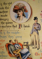 1890's Antique Domestic Sewing Machine Vintage Poster