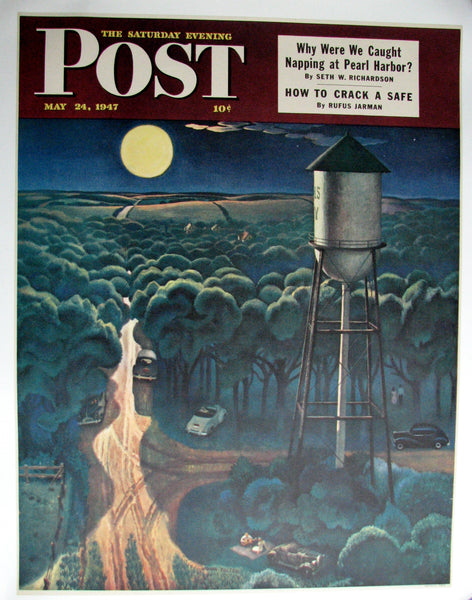 1947 John Falter Lovers Lane, Falls City, Nebraska Sat Eve Post Poster