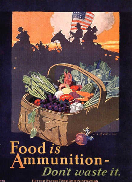 1918 WW1 Food is Ammunition Poster Vintage John Sheridan Poster