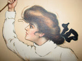 1909 Vintage Women's College Poster Print by Freda Clifford