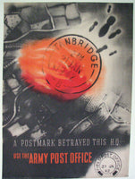 1942 Abram Games WW2 Postmark Betrayed Tanbridge Poster