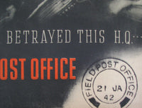 1942 Abram Games WW2 Postmark Betrayed Tanbridge Poster