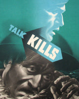 1940's Abram Games WW2 Green "Talk Kills" British Navy Vintage Poster