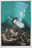 1940's Abram Games WW2 Green "Talk Kills" British Navy Vintage Poster