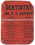 1883 Frederic Gaudett Adirondacks Traveling Dentist Poster NY
