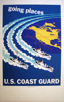 1952 Original US Coast Guard Recruitment Poster: Plot your Career