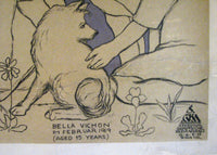 1919 Austrian Bella Vichon Jesus Blessing Children Religious Poster