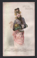 1890's Antique Kinney Bros. Cigarettes Advertising Trade Card
