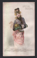 1890's Antique Kinney Bros. Cigarettes Advertising Trade Card