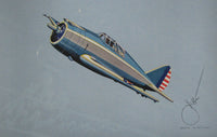 1940's Vintage WW2 Jaffee Republic YP-43 Lancer Airplane Poster Print