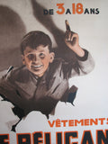 1940's Original French Deco Le Pelican Clothing Photomontage Poster